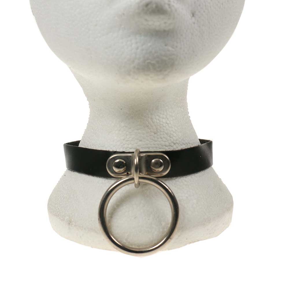 Bullet 69 - 1 row handle plate with medium ring Choker - Zwart